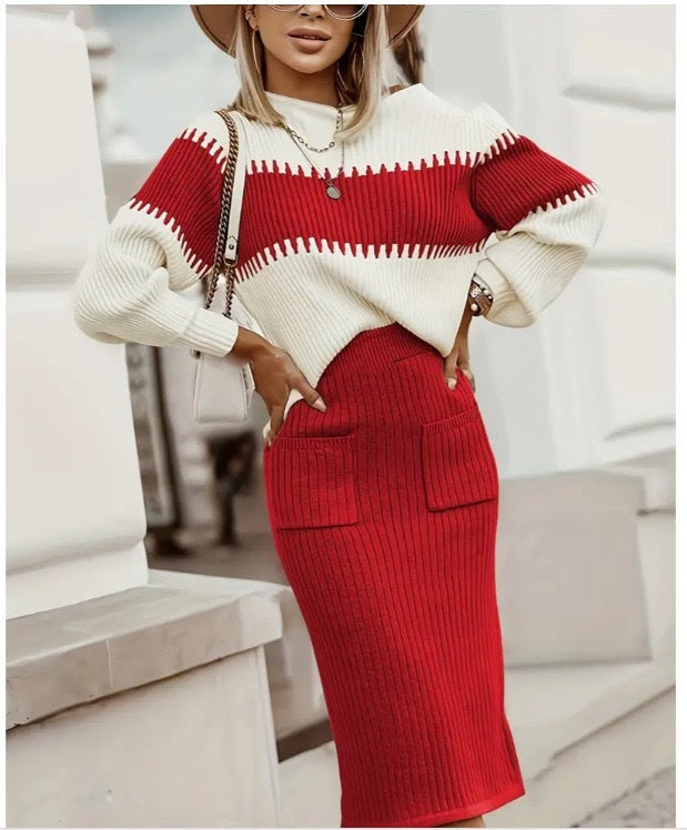 KIARA - Knitted Sweater Skirt Co-ord Set